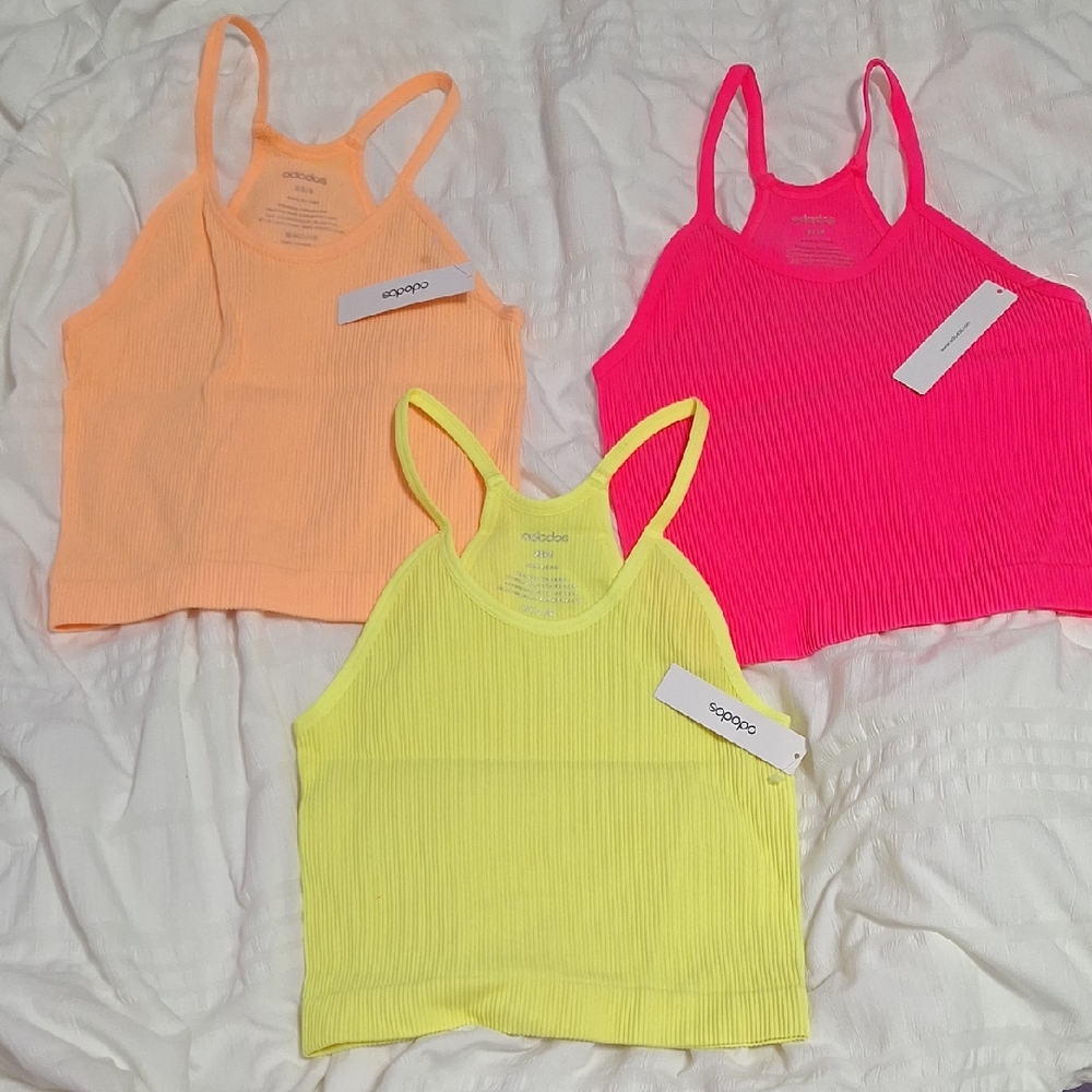 ODODOS BUNDLE Neon Camisole Trio - Pink, Orange, Yellow